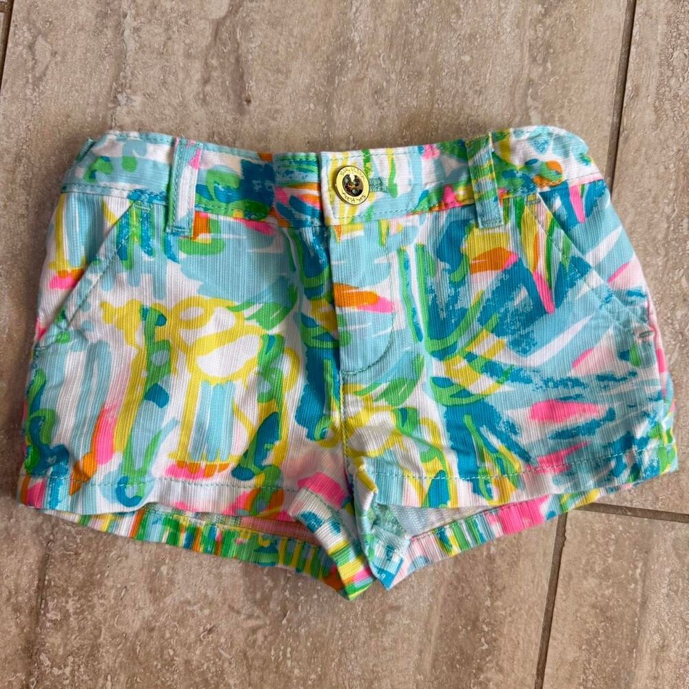 Lilly Pulitzer Girls Sz 5 Callahan Shorts Floral Preppy Bright Summer Neon Cutie